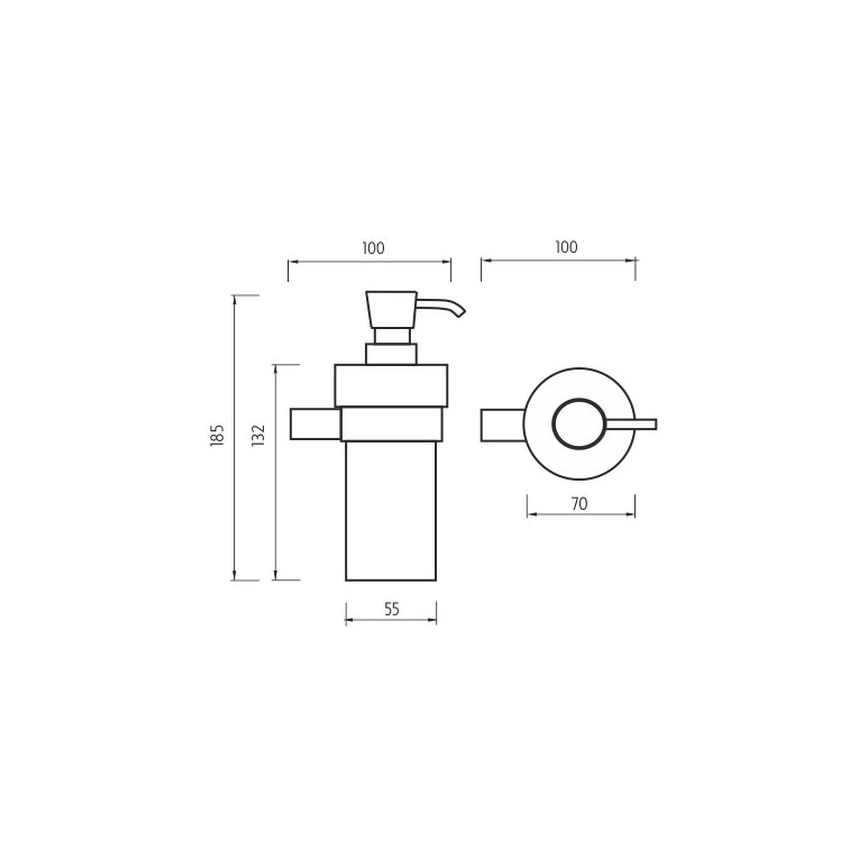 NIMCO BR 11031KN-26 - Stenski dozirnik za milo BORMO 300 mm bela/sijajni krom