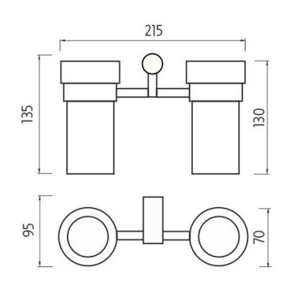 NIMCO BR 11058DW-26 - Stensko držalo za zobno ščetko BORMO mat steklo/sijajni krom