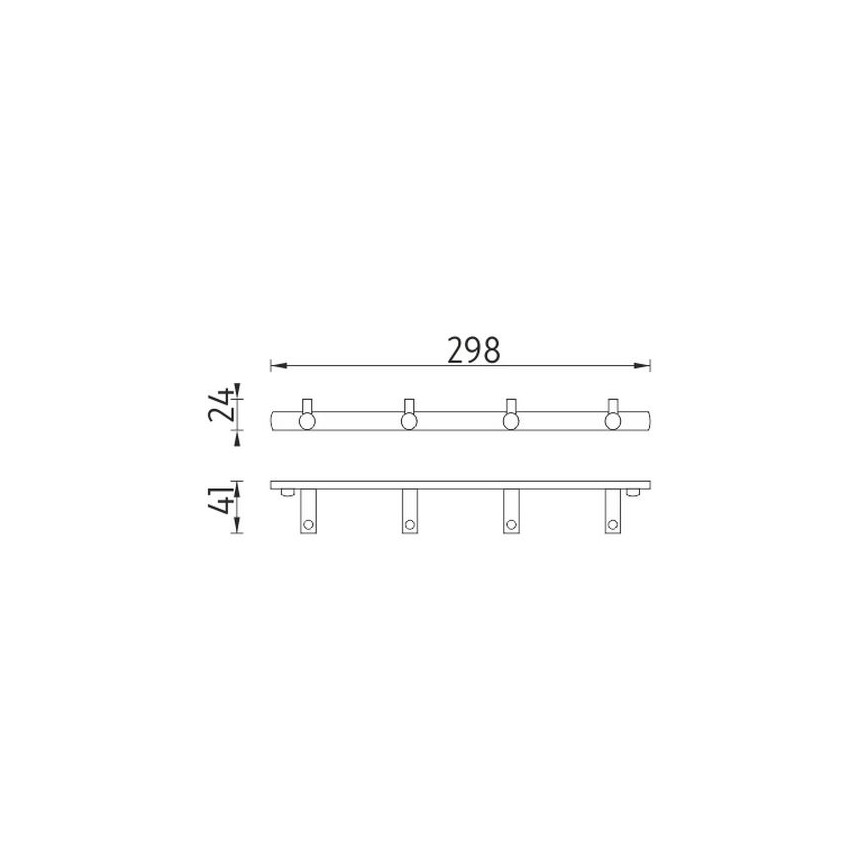 NIMCO BR 11104-26 - Stensko držalo za brisače BORMO 30 cm sijajni krom
