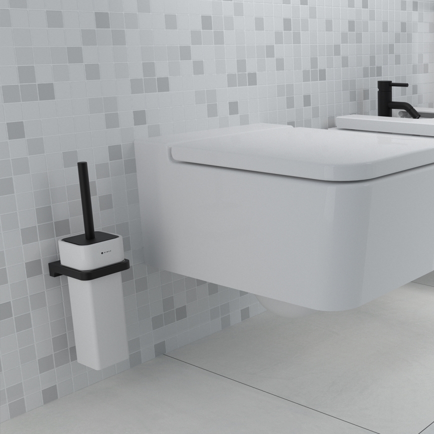 NIMCO MAC 29094K-90 - Stenska WC ščetka MAYA bela/mat črna