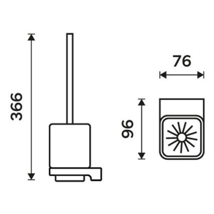 NIMCO MAC 29094KN-90 - Stenska WC ščetka MAYA bela/mat črna