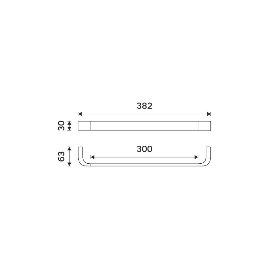 NIMCO NKC 30035-90 - Stensko držalo za brisače NIKAU 39 cm mat črna