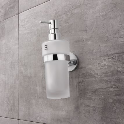 NIMCO UN set-31W-26 - Stenski dozirnik mila, stojalo za zobno ščetko in stenski kavelj UNIX 250 mm mat steklo/sijajni krom