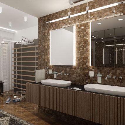 NIMCO ZP 11001 - LED kopalniško ogledalo z osvetlitvijo LED/21W/230V 6500K 70x50 cm IP44