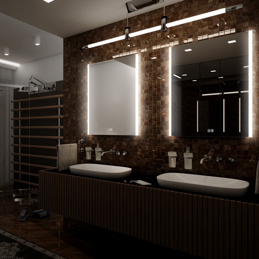 NIMCO ZP 11001VX - LED Kopalniško zatemnitveno osvetljeno ogledalo LED/21W/230V 3000-6500K 70x50 cm IP44