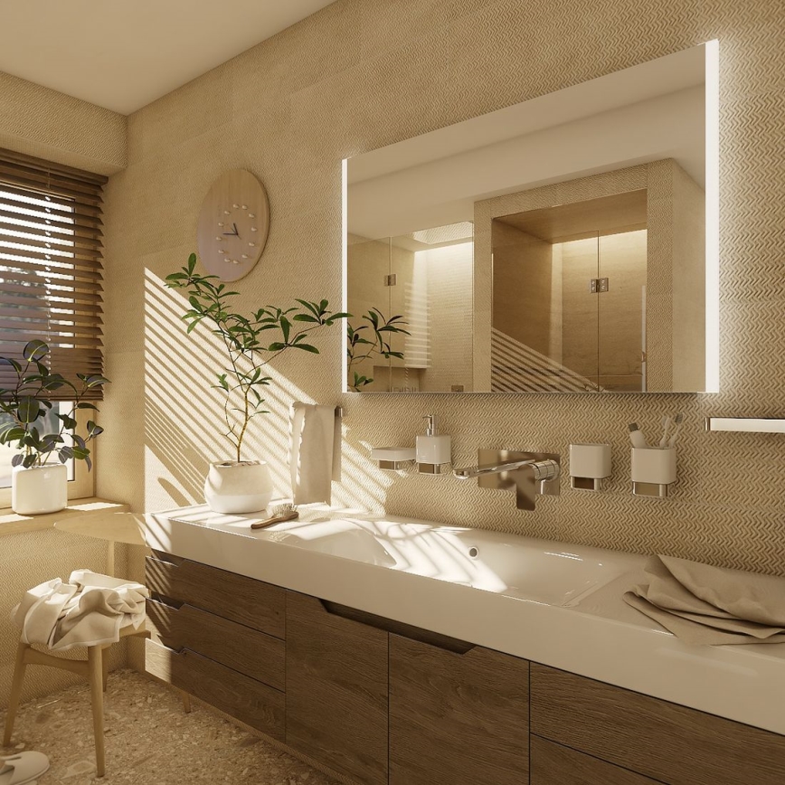 NIMCO ZP 11003 - LED Kopalniško osvetljeno ogledalo LED/21W/230V 6500K 70x80 cm IP44