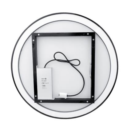 NIMCO ZPC 28001RVX-90 - LED Kopalniško zatemnitveno osvetljeno ogledalo LED/33W/230V 3000-6500K pr. 70 cm mat črna IP44