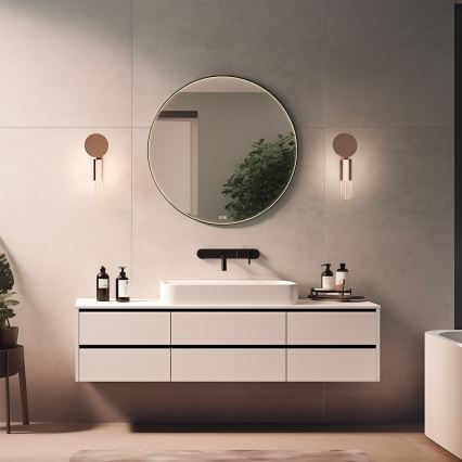 NIMCO ZPC 31000RVX-90 - zatemnljivo LED kopalniško ogledalo z osvetlitvijo LED/20W/230V 3000-6500K premer 60 cm mat črna IP44