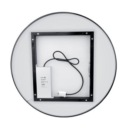 NIMCO ZPC 31002RVX-90 - LED Kopalniško zatemnitveno osvetljeno ogledalo LED/26W/230V 3000-6500K pr. 80 cm mat črna IP44