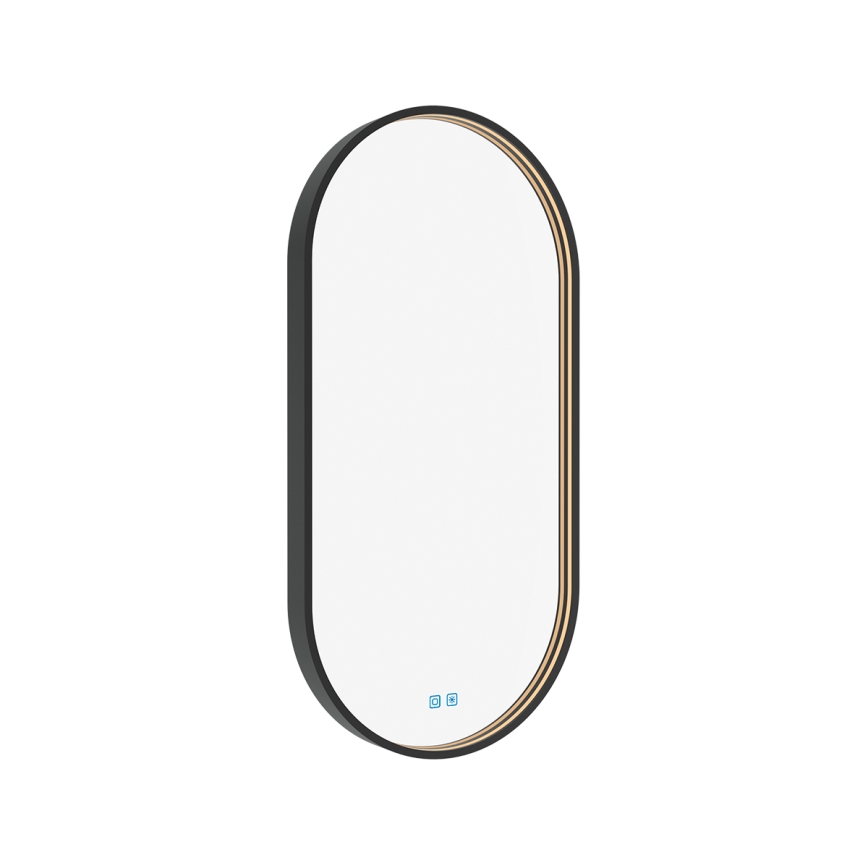 NIMCO ZPC 32002LVX-90 - LED kopalniško ogledalo z osvetlitvijo in možnostjo zatemnitve LED/25W/230V 3000-6500K 80x40 cm mat črna IP44