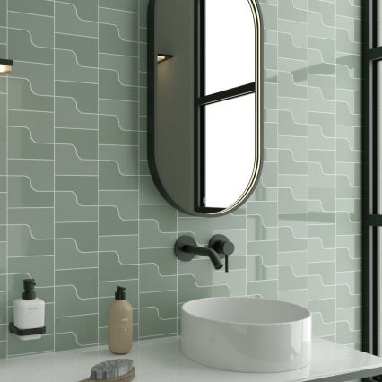 NIMCO ZPC 32002LVX-90 - LED kopalniško ogledalo z osvetlitvijo in možnostjo zatemnitve LED/25W/230V 3000-6500K 80x40 cm mat črna IP44