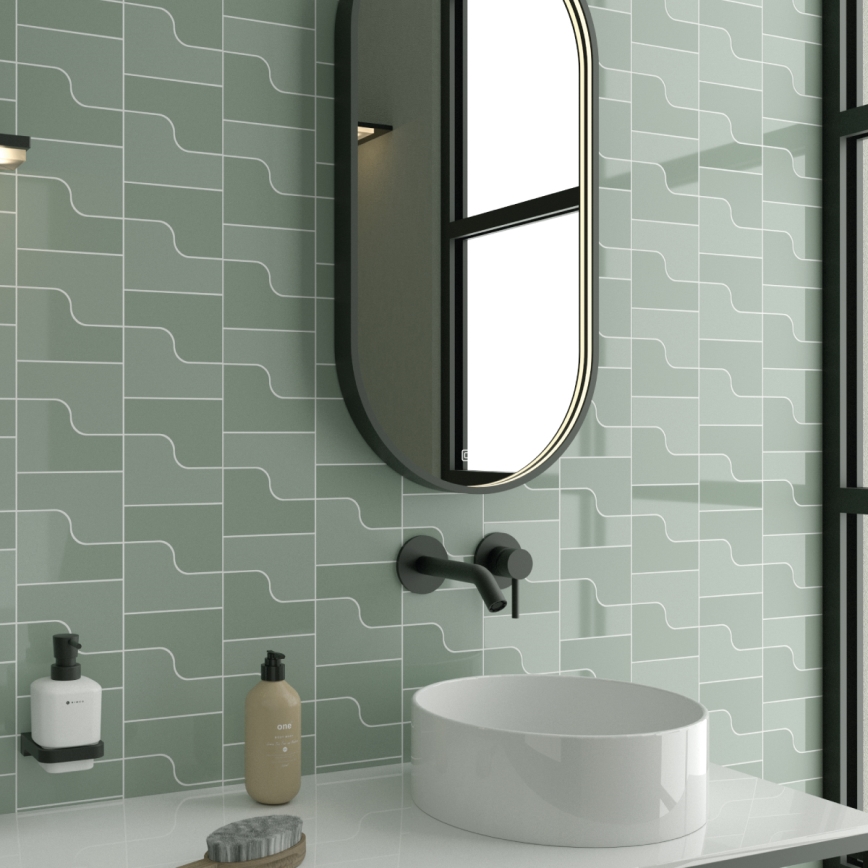 NIMCO ZPC 32002LVX-90 - LED kopalniško ogledalo z osvetlitvijo in možnostjo zatemnitve LED/25W/230V 3000-6500K 80x40 cm mat črna IP44