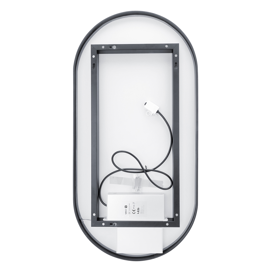 NIMCO ZPC 32002LVX-90 - LED Kopalniško zatemnitveno osvetljeno ogledalo LED/25W/230V 3000-6500K 80x40 cm mat črna  IP44