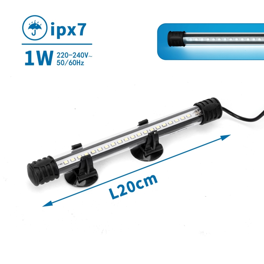 Nobleza - LED Osvetlitev akvarija LED/1W/230V IPX7 20 cm