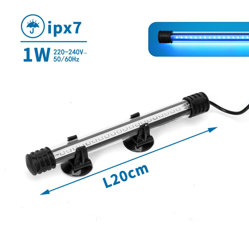 Nobleza - LED Osvetlitev akvarija LED/1W/230V IPX7 20 cm