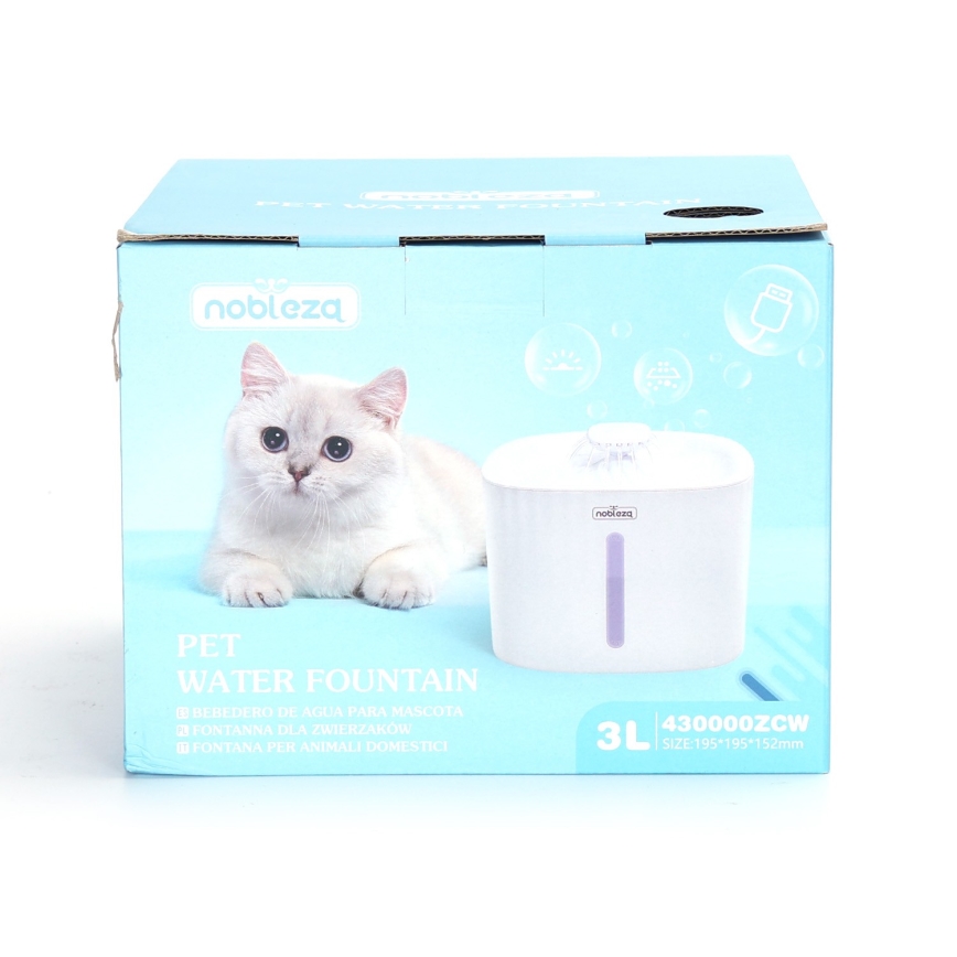 Nobleza - Vodna fontana za mačke 2l USB