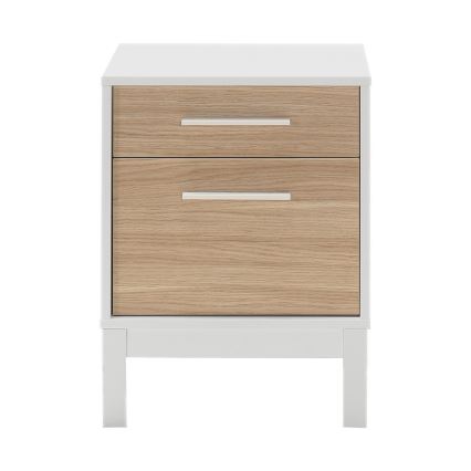 Nočna omarica 60x45 cm bela/rjava