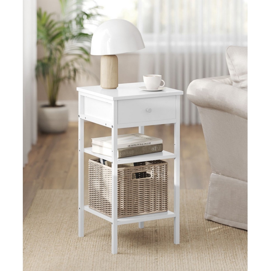 Nočna omarica ARIN, bela