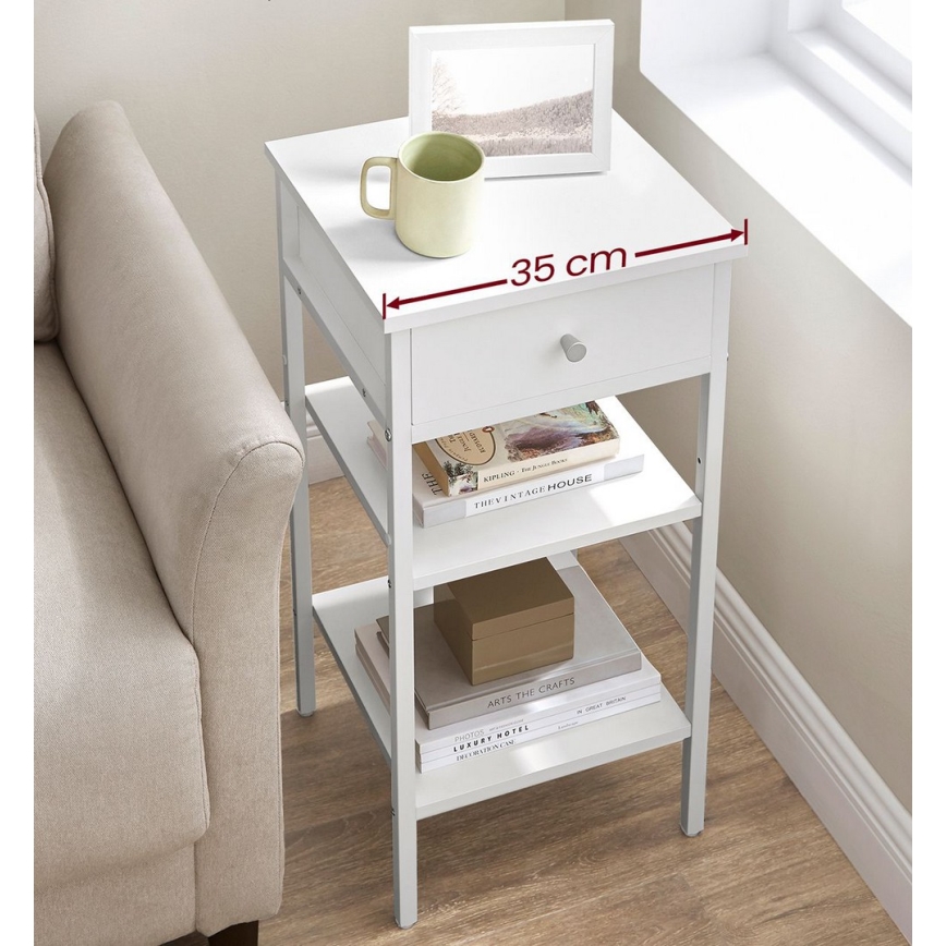 Nočna omarica ARIN, bela