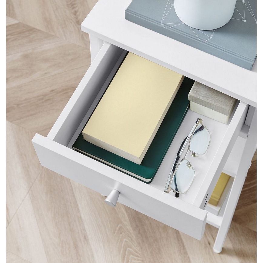 Nočna omarica ARIN, bela