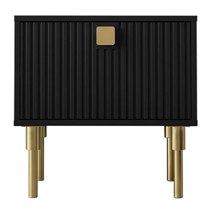 Nočna omarica DORSET 50x50 cm črna/zlata