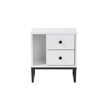 Nočna omarica GLIMMER 50x45,2 cm bela/črna