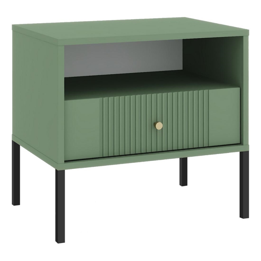 Nočna omarica LUE zelena/črna