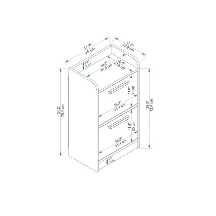 Nočna omarica LUSES 79,4x45 cm bor atlantic/bež