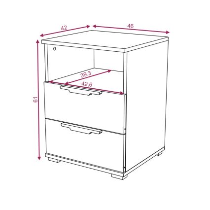 Nočna omarica NED hrast Wotan