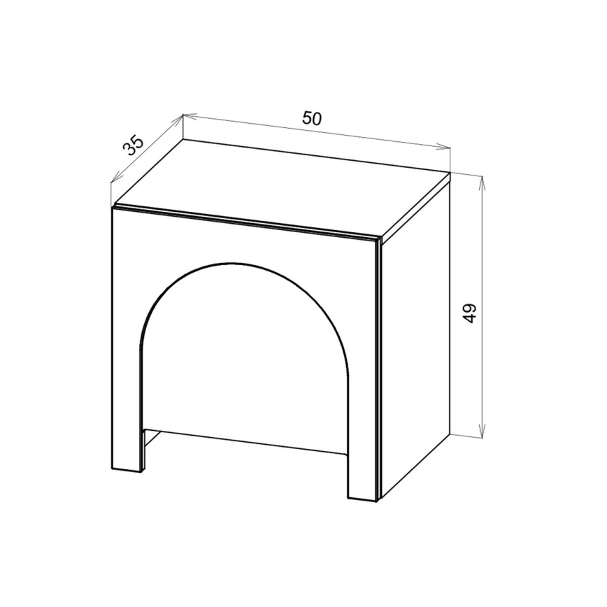 Nočna omarica NIO kašmir/bež
