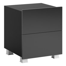 Nočna omarica PAVO 45x40 cm črna sijajna/mat črna