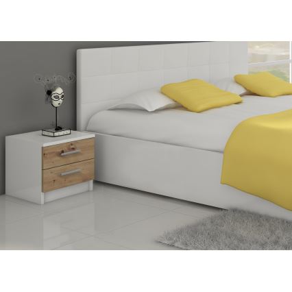 Nočna omarica TOD bela/artisan hrast