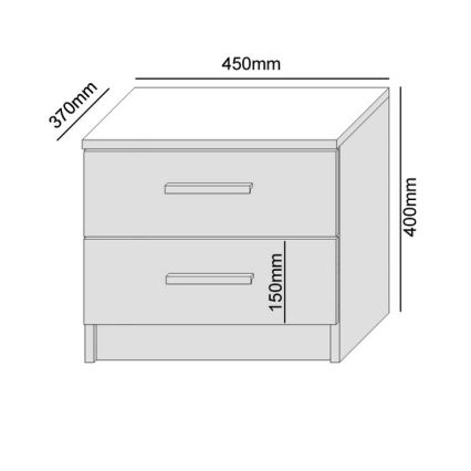 Nočna omarica TOD bela/hrast artisan