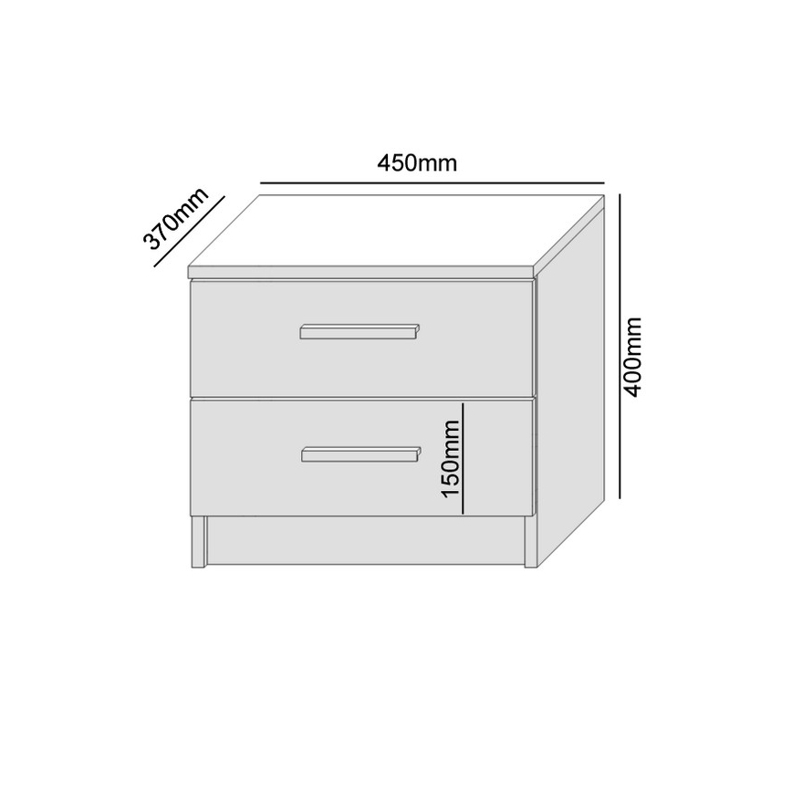 Nočna omarica TOD bela/hrast artisan