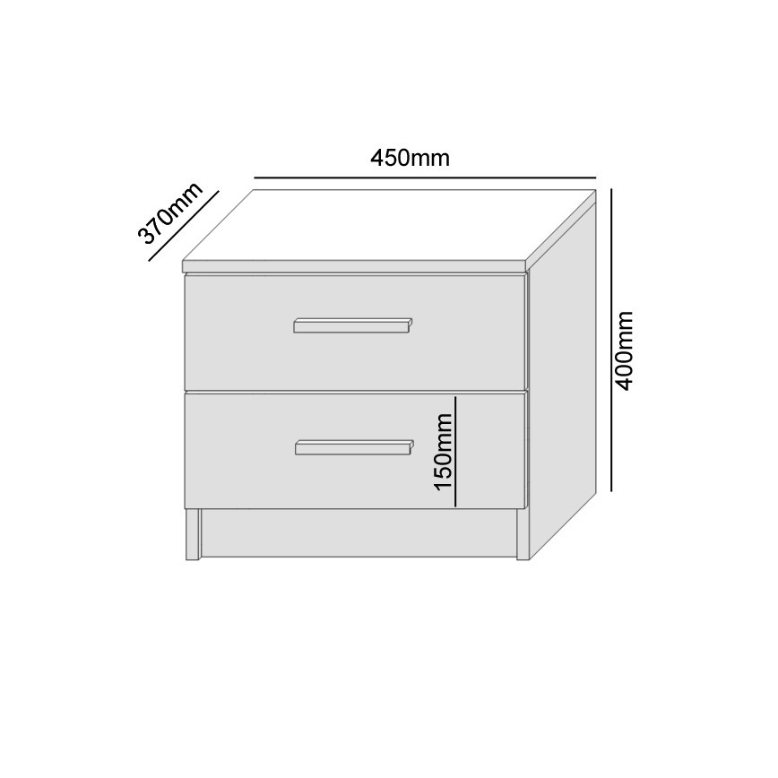 Nočna omarica TOD, bela