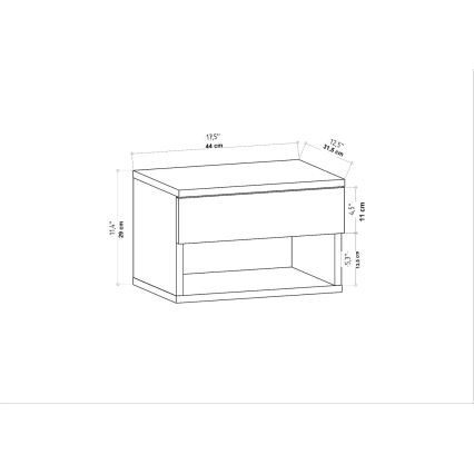 Nočna omarica VETRA antracit