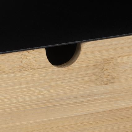 Nočna omarica z stenski mounting option BEKIM črna/bambus