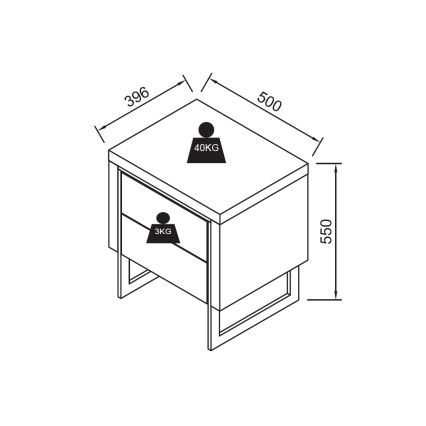 Nočna omarica ZARINE iz hrasta