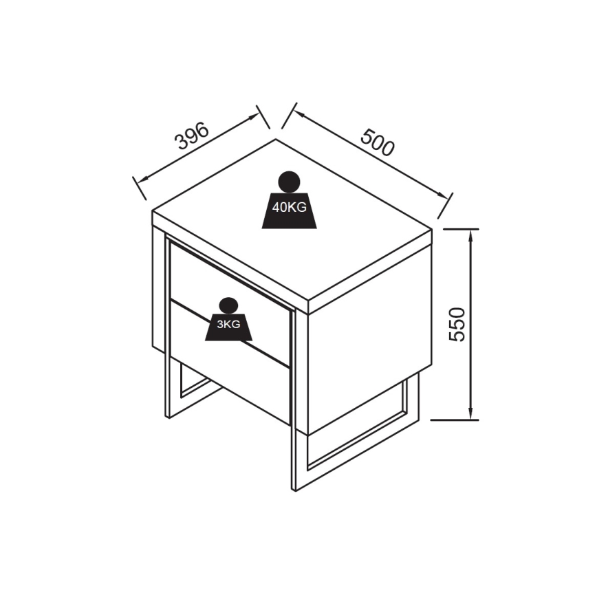 Nočna omarica ZARINE iz hrasta