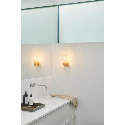 Nordlux - Kopalniška stenska svetilka TUTAN 1xE14/25W/230V IP44 medenina
