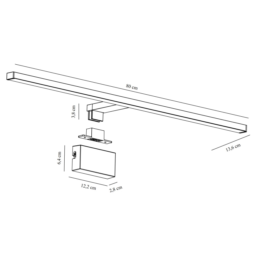 Nordlux - LED Kopalniška luč za osvetlitev ogledala MARLEE LED/11,5W/230V 3000K IP44 črna