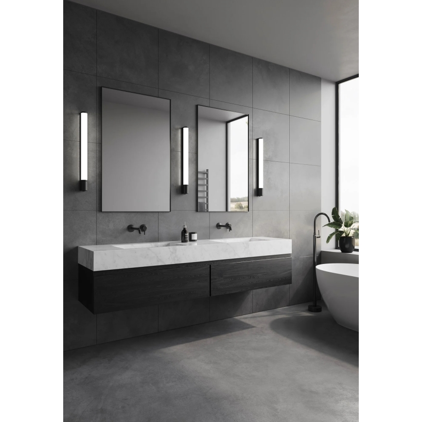 Nordlux - LED kopalniška osvetlitev za ogledalo z vtičnico MALAIKA LED/15W/230V IP44 68,4cm črna