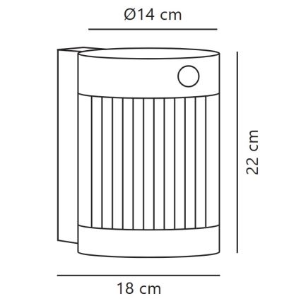 Nordlux - LED Solarna stenska svetilka s senzorjem COUPAR LED/3,2W/5V 3000K IP44