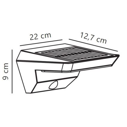 Nordlux - LED Solarna stenska svetilka s senzorjem AGENA LED/5W/3,7V IP44 2200 mAh