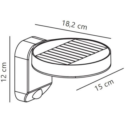 Nordlux - LED Solarna stenska svetilka s senzorjem RICA LED/5W/3,7V IP44 okrogla