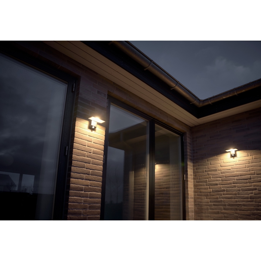 Nordlux - LED Solarna stenska svetilka s senzorjem RICA LED/5W/3,7V IP44 2200 mAh kvadraten