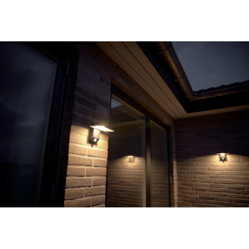 Nordlux - LED Solarna stenska svetilka s senzorjem RICA LED/5W/3,7V IP44 2200 mAh kvadraten