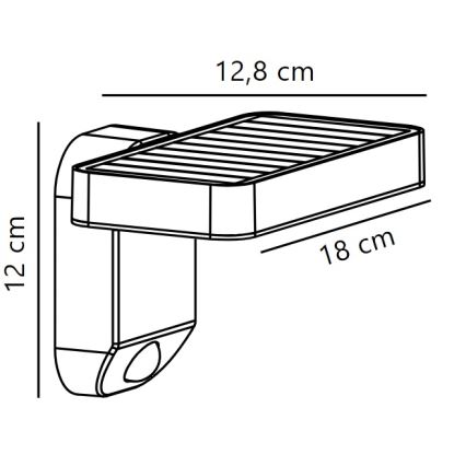 Nordlux - LED Solarna stenska svetilka s senzorjem RICA LED/5W/3,7V IP44 2200 mAh kvadraten