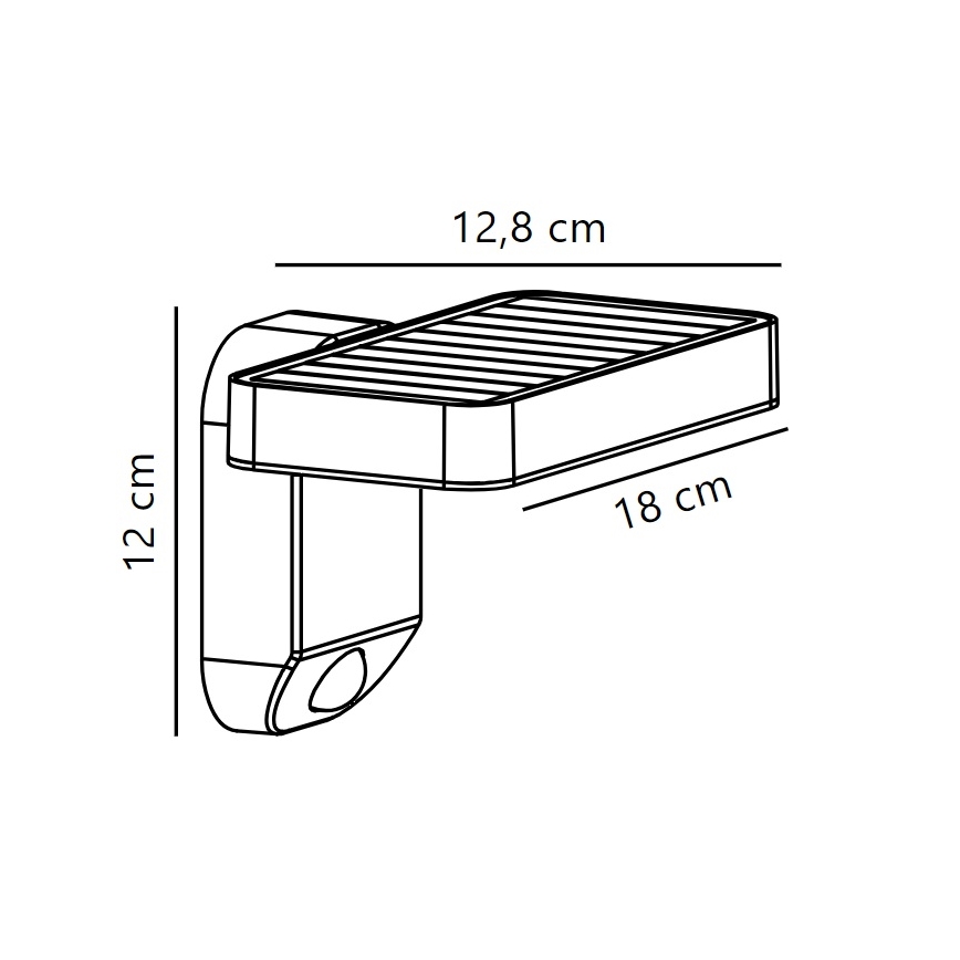 Nordlux - LED Solarna stenska svetilka s senzorjem RICA LED/5W/3,7V IP44 2200 mAh kvadraten