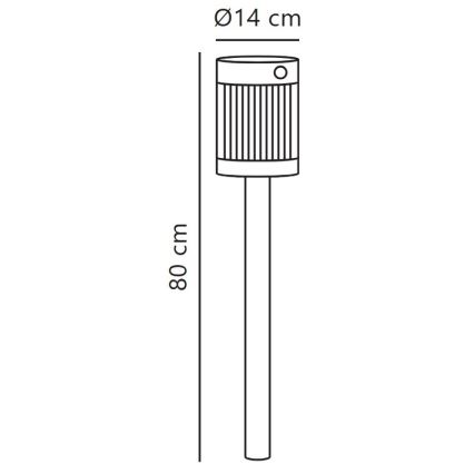 Nordlux - LED Solarna svetilka COUPAR LED/3,2W/5V 3000K IP44 črna